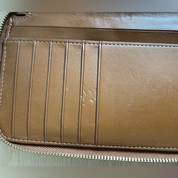 Saddle brown Coach wristlet - Picture 3 of 4